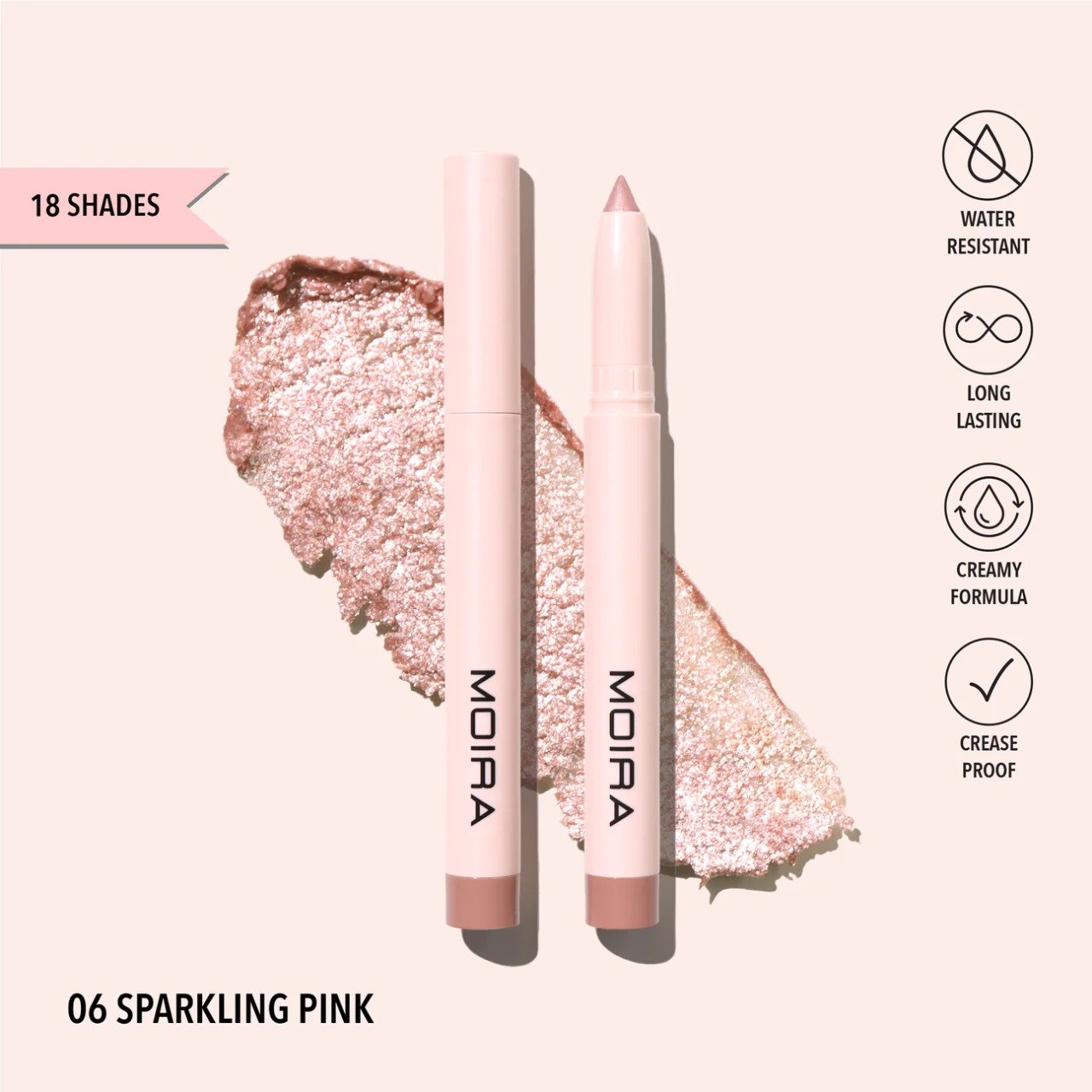 Sombra en lápiz At Glance Stick Shadow (006, Sparkling Pink) Moira