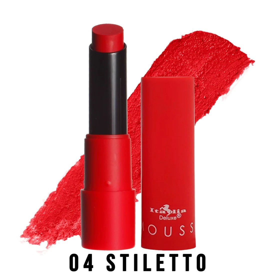 Labial Mousse Matte Barra Tono 04 Stiletto Red Italia Deluxe
