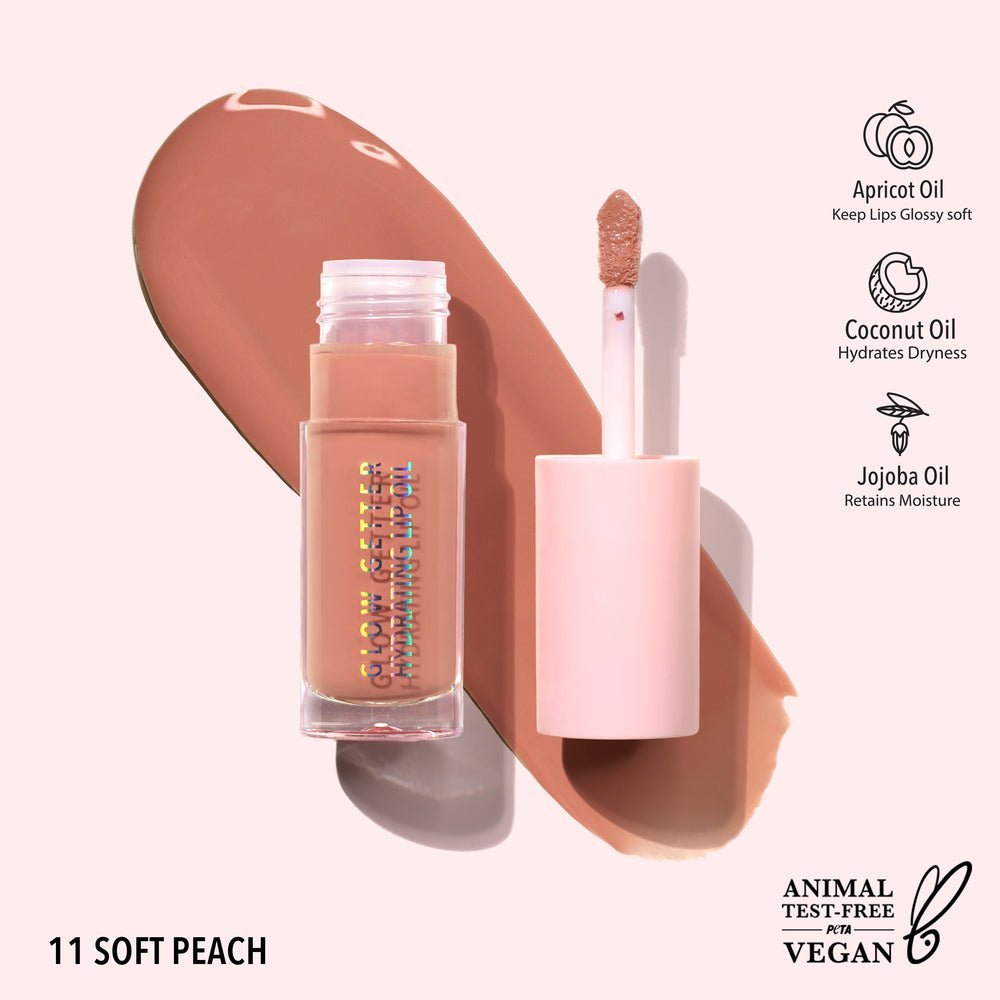 Glow Getter Hydrating Lip Oil (011, Soft Peach) Moira